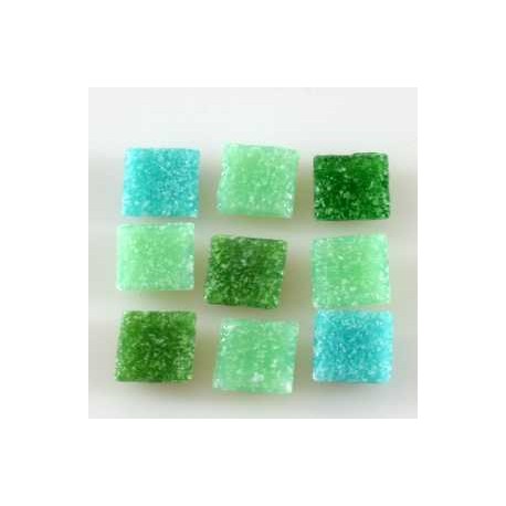 Steklen mozaik 20 x 20mm, mešane zelene 44 kos