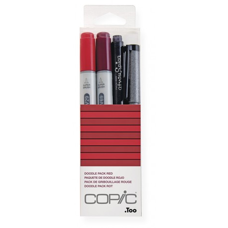 Copic Doodle Pack red 4 kosi