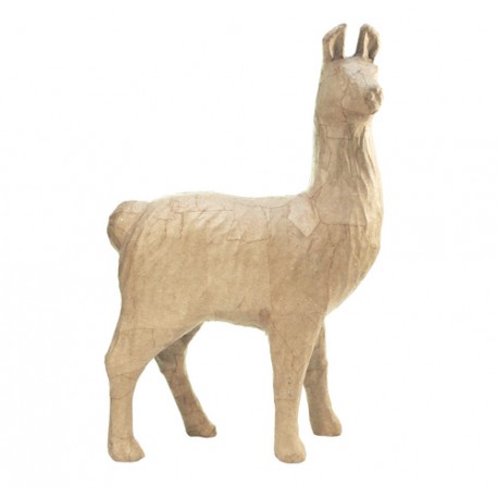 Papmache figura S Lama 14,5x5x22cm
