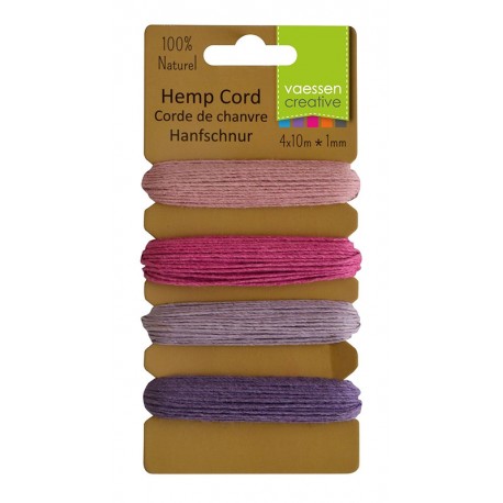 Vrvica iz konoplje 1mm 4 x 10m Purple/Pink