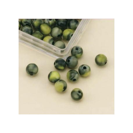 Marmorirane perle 8mm, zelene, 33 kos
