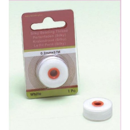 Svilena vrvica za perle 0,2mm x 37m, bela
