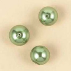Steklene perle 10mm, zelena, 30 kos