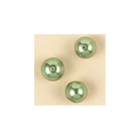 Steklene perle 12mm, zelena, 15 kos