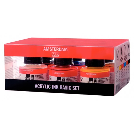 Amsterdam Akrilni tuš Osnovne barve 6x30ml