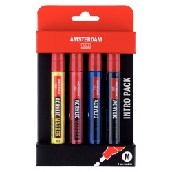 Amsterdam akrilni markerji 4mm x 4 Osnovne barve