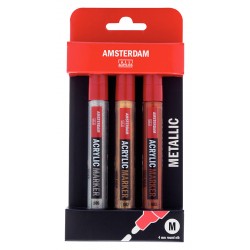 Amsterdam akrilni markerji 4mm x 3X Metalne barve