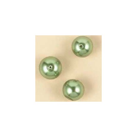 Steklene perle 14mm, zelena, 10 kos