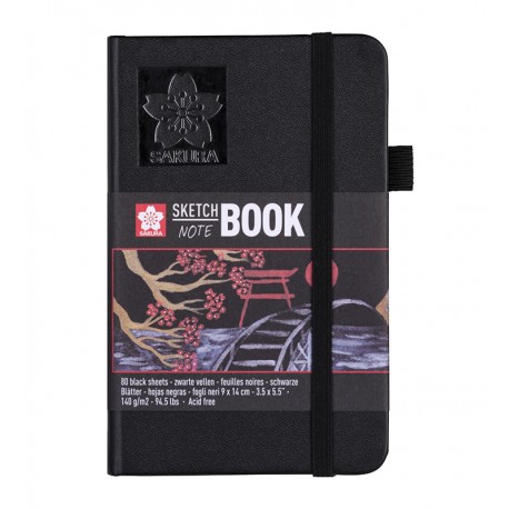 Sakura Sketch book Črne skicirke trda platnica 140g. 80 listov