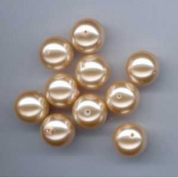 Steklene perle 8mm, sv. zlata, 50 kos