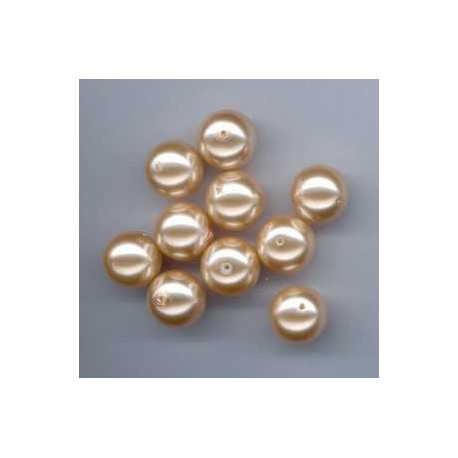 Steklene perle 8mm, sv. zlata, 50 kos