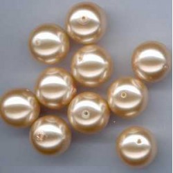 Steklene perle 10mm, sv. zlata, 30 kos