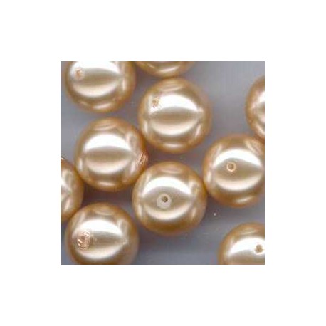 Steklene perle 14mm, sv. zlata, 10 kos