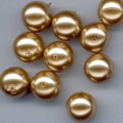 Steklene perle 10mm, konjak b., 30 kos