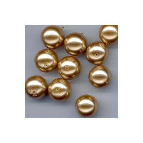 Steklene perle 10mm, konjak b., 30 kos