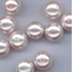 Steklene perle 10mm, pastelno roza, 30 kos