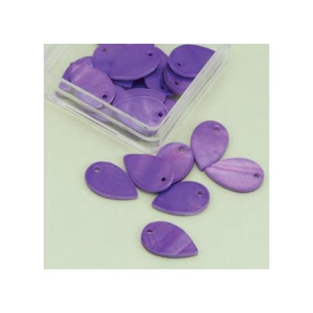 Biserna matica solza 12x18mm, vijola 20 kos