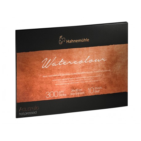 Hahnemuhle watercolour blok Hot presed 100% bombaž 300g. 10listov 
