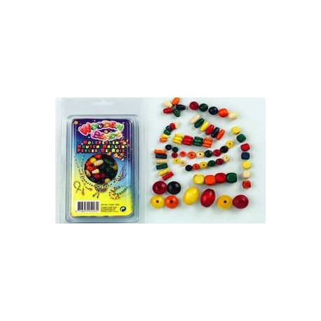 Lesene perle mešane različne oblike