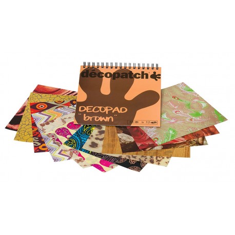 Decopatch blok papirjev Rjava 12 motivov x 4, 48 kosov