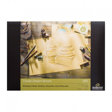 Rembrandt toniran papir blok A4 in A3 Desert Rjava 180g. 50 listov