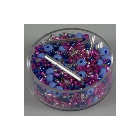 Kristalne-roza-modre 17g. 2,6mm+palčke