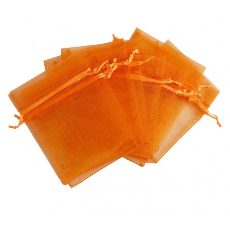 Organza vrečka 10 x 13cm Oranžna 12 kosov