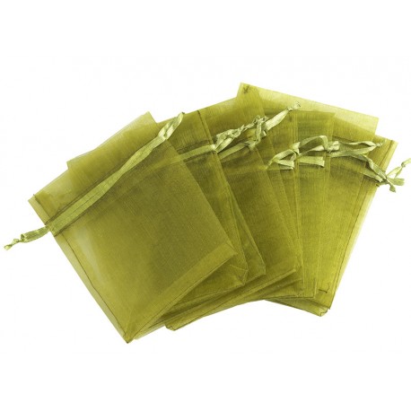 Organza vrečka Olivna 10 x 13cm 12 kosov