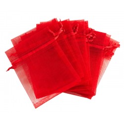 Organza vrečka Rdeča 10 x 13cm 12 kosov