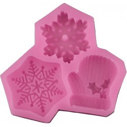 Silikonski kalup Snežinki + Rokavica 12 x 11.2 x 1.9cm