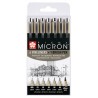 Pigma Micron Črna 6 + 1 Brush pen