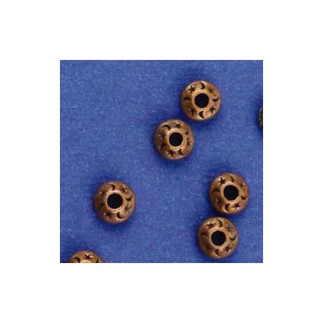 kovinske perle cca 9mm, antično bakrene b. 6 kos