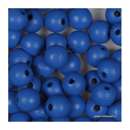 Lesene perle 12mm, Sv. modre, 40 kosov