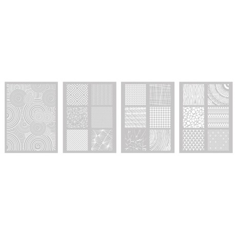 Šablona-sito za sitotisk Silkscreen 114x153mm Rastlinski vzorci 4 kosi