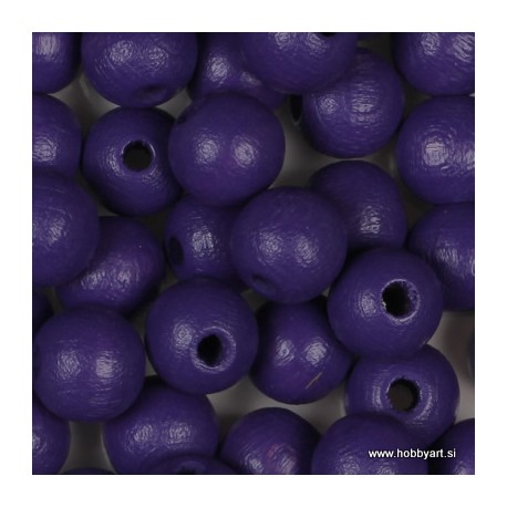 Lesene perle 14mm, Vijola, 25 kosov