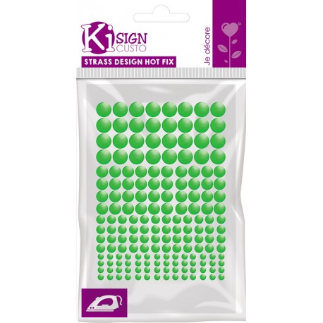 Kovinski krogci za likanje 3-4-5-6mm Fluo zelena 176 kosov
