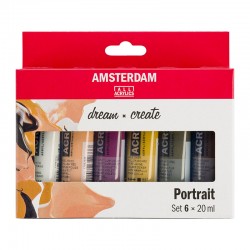 Amsterdam akril set 6 x 20ml, Portret barve