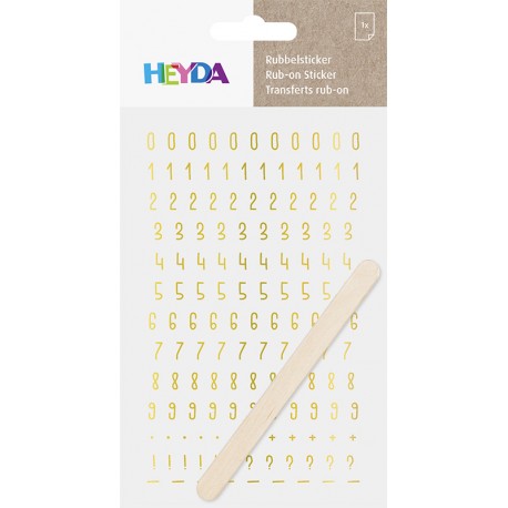 Letraset nalepke Številke velikost 7mm 10x19cm Zlate