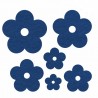 Okraski iz filca Rože 3D Modra 25-80mm 6 kosov