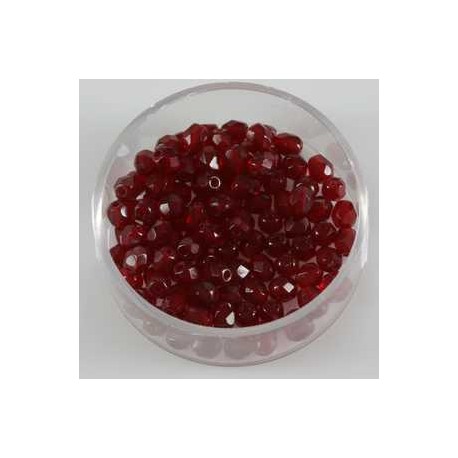 Brušene steklene perle 4mm, granat rd., 100kos