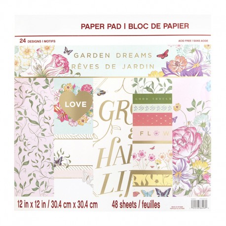Blok z vzorci 30,5 x 30,5cm Craft Smith Vrtne sanje 48 listov