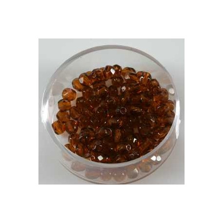 Brušene steklene perle 4mm, temni topas, 100kos