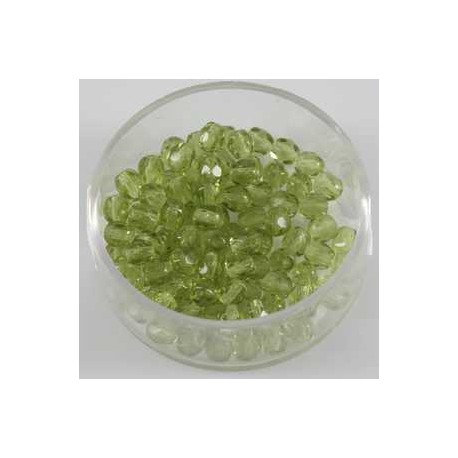 Brušene steklene perle 4mm, olivne, 100kos