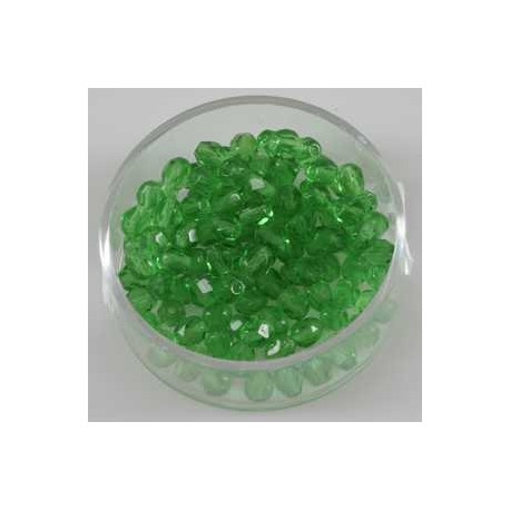 Brušene steklene perle 4mm, svetlo zelene, 100kos