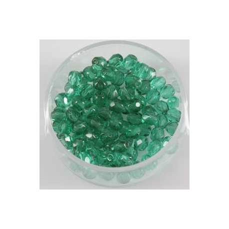 Brušene steklene perle 4mm, smaragdne, 100kos