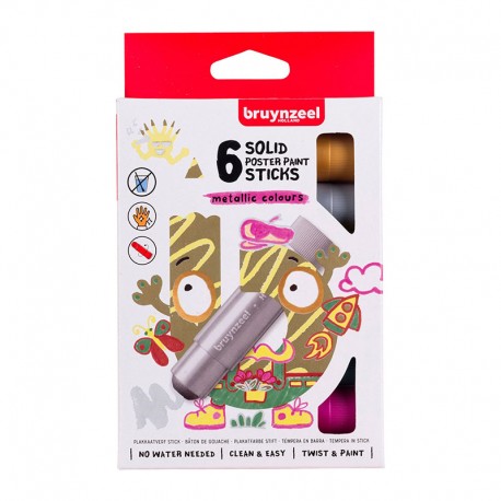Bryunzeel Gouache voščenke Metalne-kovinske barve set 6