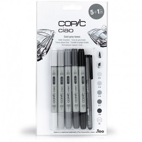 Copic CIAO set 5+1, sive barve