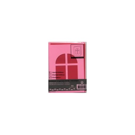 Voščilnica+paus papir+kuverta A5 okno, Pink, 3kosi