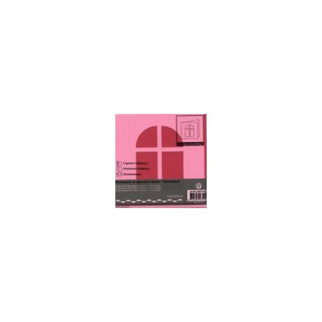 Voščilnica+paus p+kuverta 125x125m okno, Pink.3kosi