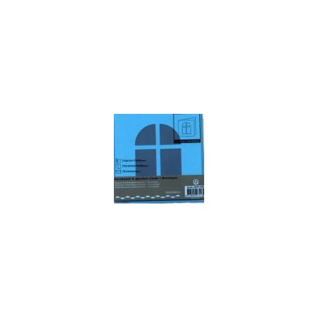 Voščilnica+paus p+kuverta 125x125m okno, Modra.3kosi